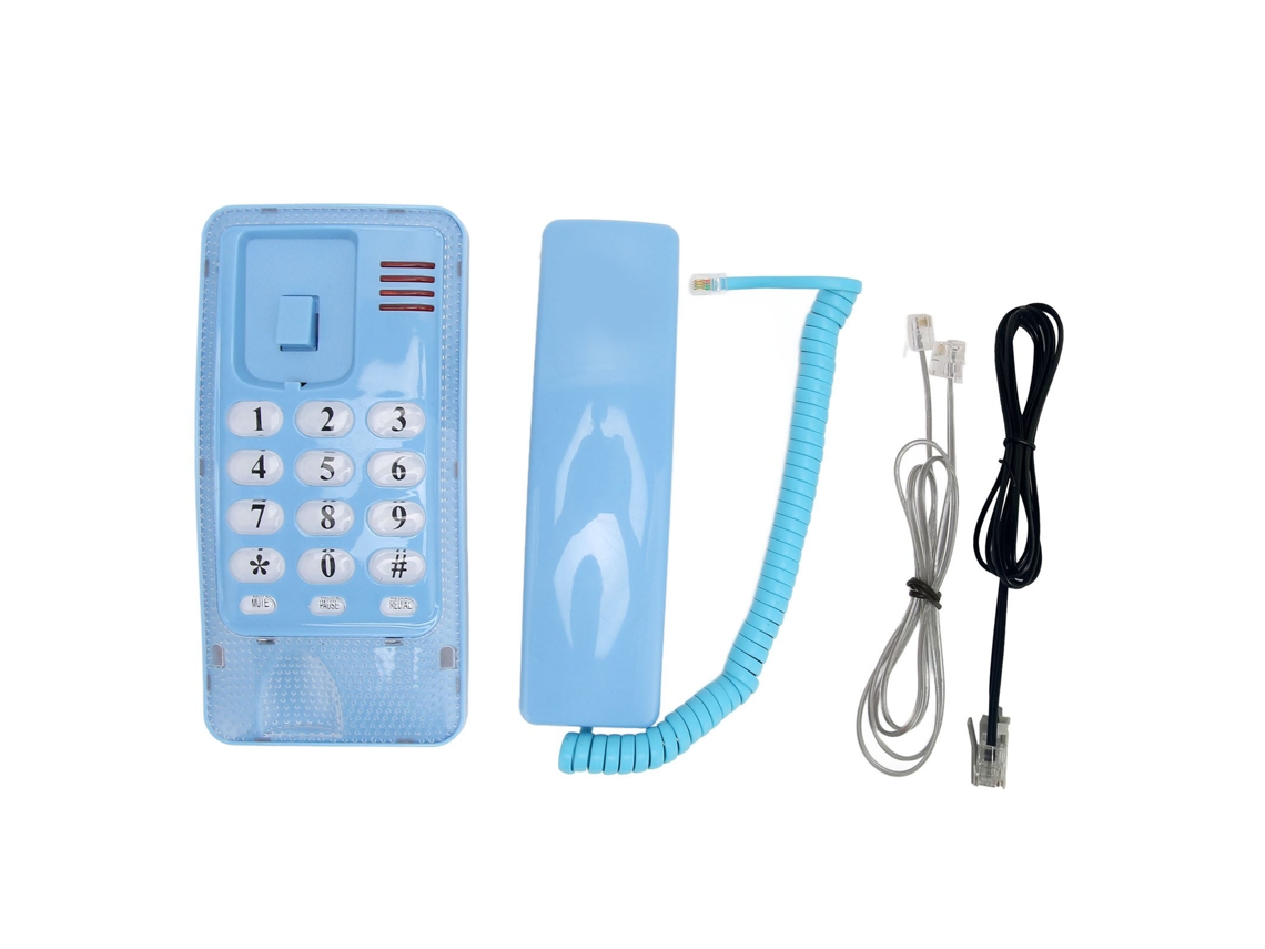 Telefone Fixo Retro Fio Parede Azul À Prova Água Poeira