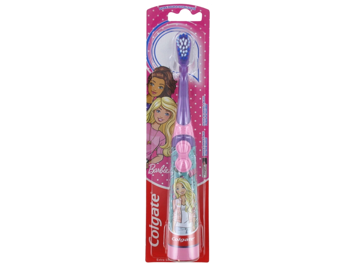 Escova de dentes extra flexível alimentada por bateria COLGATE Barbie Cor: Azul com pontos brancos