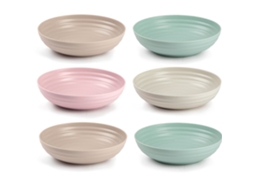 Pacote De 6 Pratos Fundos Fabricado Em Plástico Adequado Para Uso Alimentar, Microondas E Freezer Ø 22 X 5,4 Cm Cores Pastel Sortidas Acan