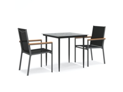 Conjunto 2 Conjunto De Jantar Para Jardim Vidaxl Preto Aço (55 X 61.5 X 90 Cm)