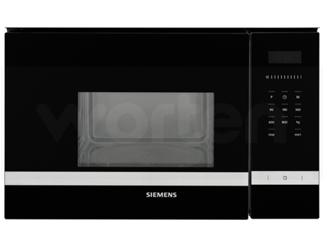 Micro-ondas Encastre SIEMENS BF525LMS0 (20 L - Sem Grill - Inox) — 20 L | Sem Grill | Interior Aço Inoxidável