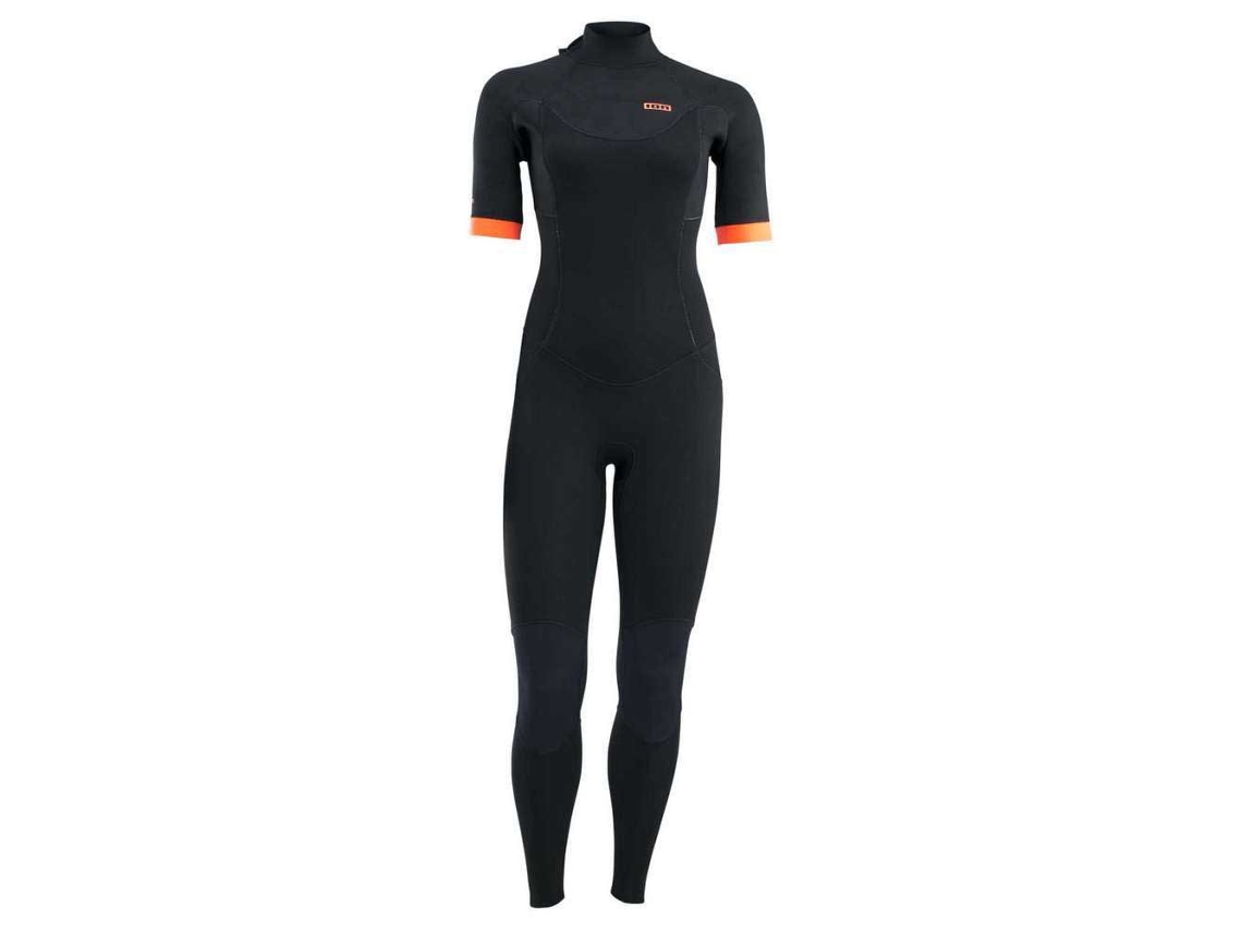 Terno Feminino de Neoprene com Capuz e Manga Curta com Zíper Nas Costas Element 3/2 Mm Preto Sion