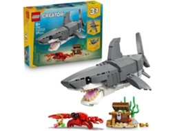 Lego® 31381 Creator 3em1 Tubarão Feroz – Tubarão, Peixe-abissal Ou Arraia Com Cofre Do Souro