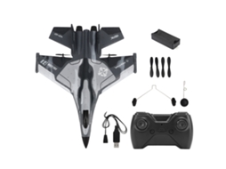 Mali avião de Controle Remoto Leve Flexível com Luz Led para Crianças Camuflagem Cinza 1 Bateria