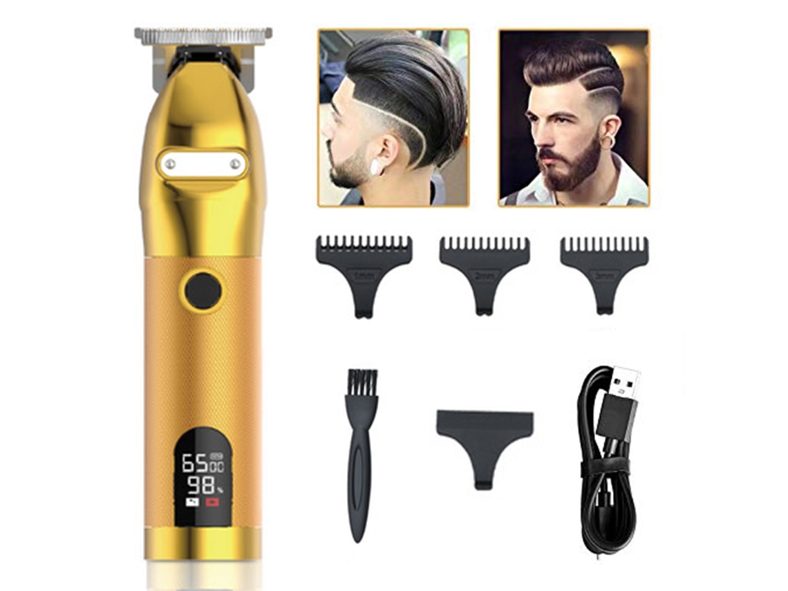 Máquina de Cortar Cabelo Ornamentada para Homens T Liners Clippers Zero Gapped Aparador Aparador Sem-Gold Usb Loading JEDBESETZT