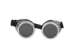 Óculos de proteção Steampunk Industrial Retrô à prova de vento, vintage, prateados e com personalidade.