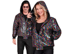 Casaco bomber multicolorido com capuz para adulto