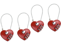 Doitool Conjunto De 2-cadeados Para Bagagem Em Liga Zinco Com Fechadura Combinação E Chave, Vermelhos, 2 Peças