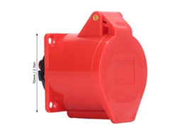 Toma Industrial 2 Set, Ip44, 5 Pinos, Embutido, 32a, 220‑380v/240‑415v, À Prova D'água.