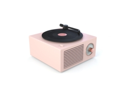 Pequeno Toca Discos De Vinil Sem Fio Retrô Multifuncional Com Áudio Bluetooth Slowmoose (rosa)