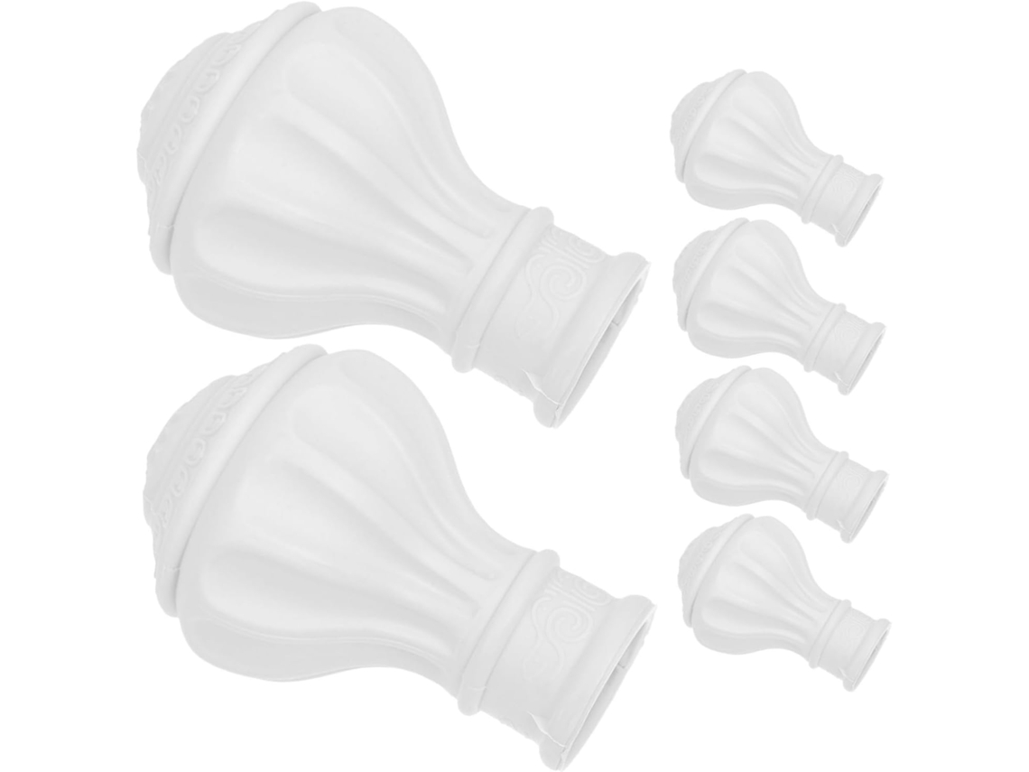 Conjunto De 6 Ponteiras Decorativas Para Varão De Cortina, Design Compatível Com Diversos Modelos. Conjunto De 6 Ponteiras Decorativas