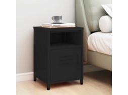 Vidaxl Mesa De Cabeceira 35x35x51 Cm Aço Preto