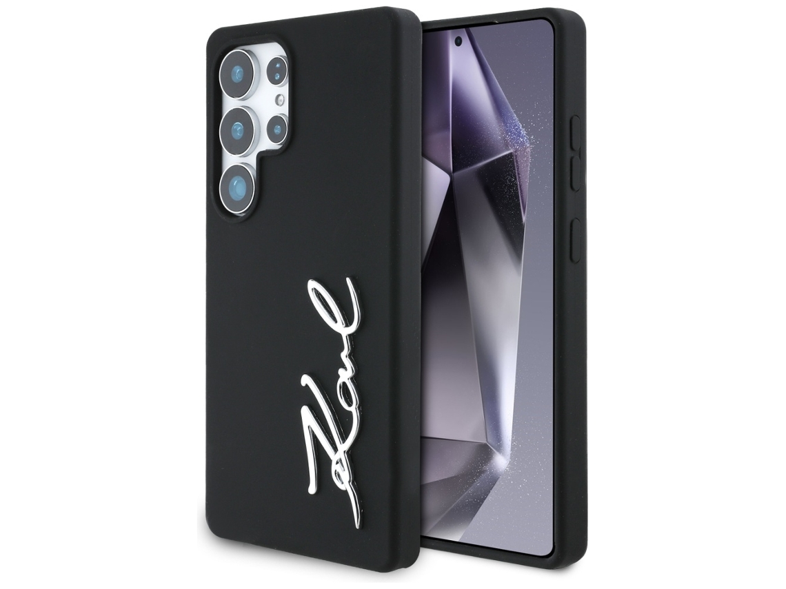 Capa De Silicone Karl Lagerfeld Para Samsung Galaxy S25 Ultra Com Logotipo De Metal