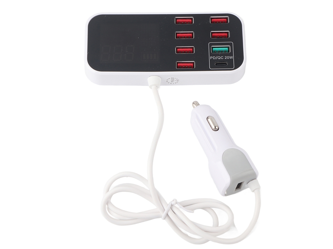 Cargador Usb Rápido De 8 Puertos Com Estação De Carregamento E Tela Digital Para Ios/android