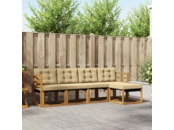 Vidaxl Conjunto De Sofás Para Exterior 5 Pcs Natural E Bege