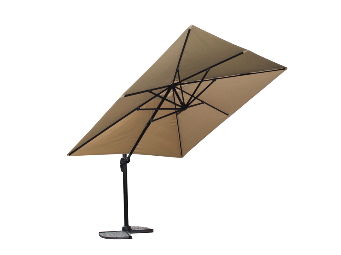 Guarda-sol, 3m X 3m, Operação Por Manivela, Rotação De 360°, Estrutura De Aço, Proteção Uv