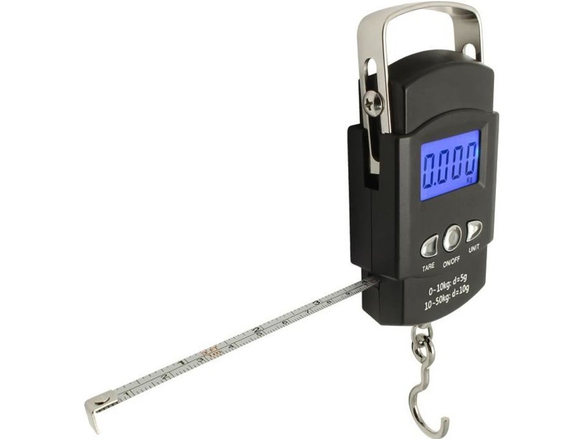 Balança De Pesca Campteck U6847 50kg110lbs Tela Lcd Fita Métrica