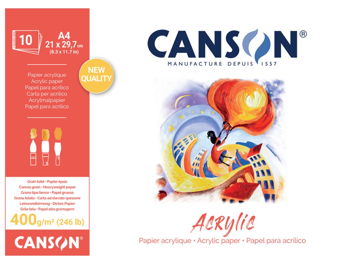 Bloco de Papel de Desenho CANSON Acrílico 500 X 700 Mm 400 G/M²