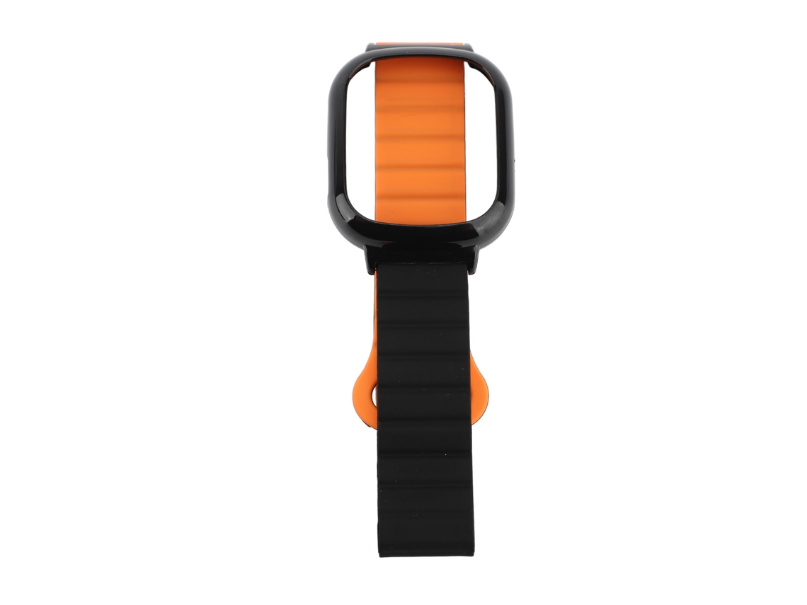 Cinto Magnético Inteligente Compatível Com Watch 4 Preto E Laranja
