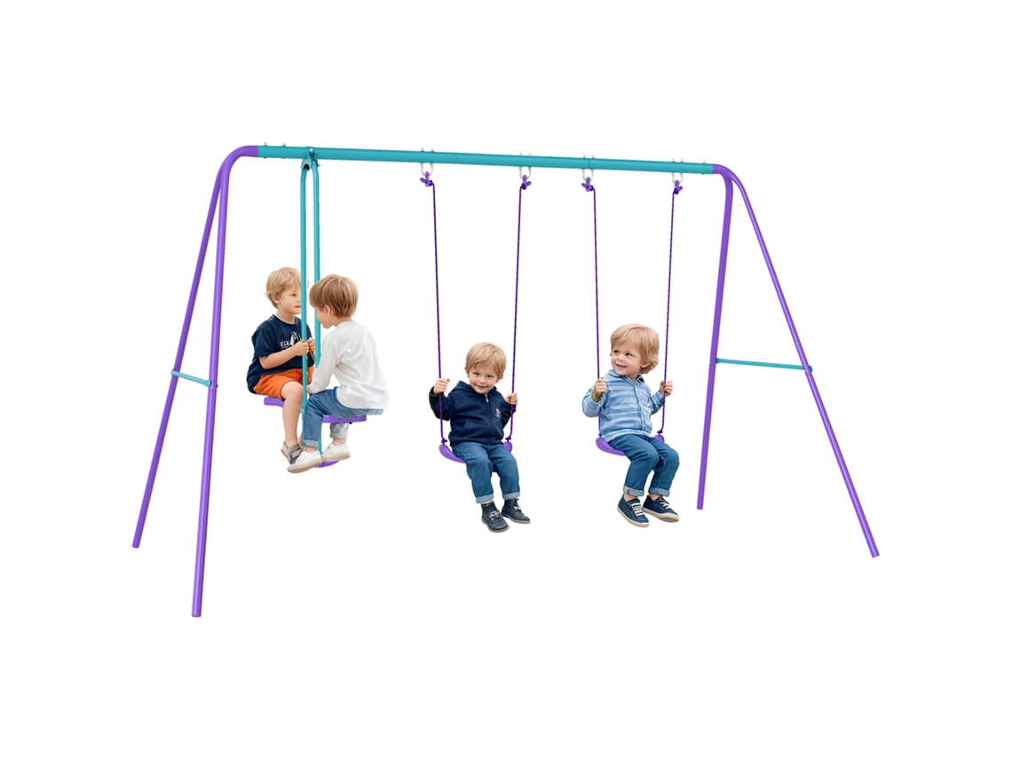 Conjunto Baloiços Duplo 280x140x178 Azul/roxo