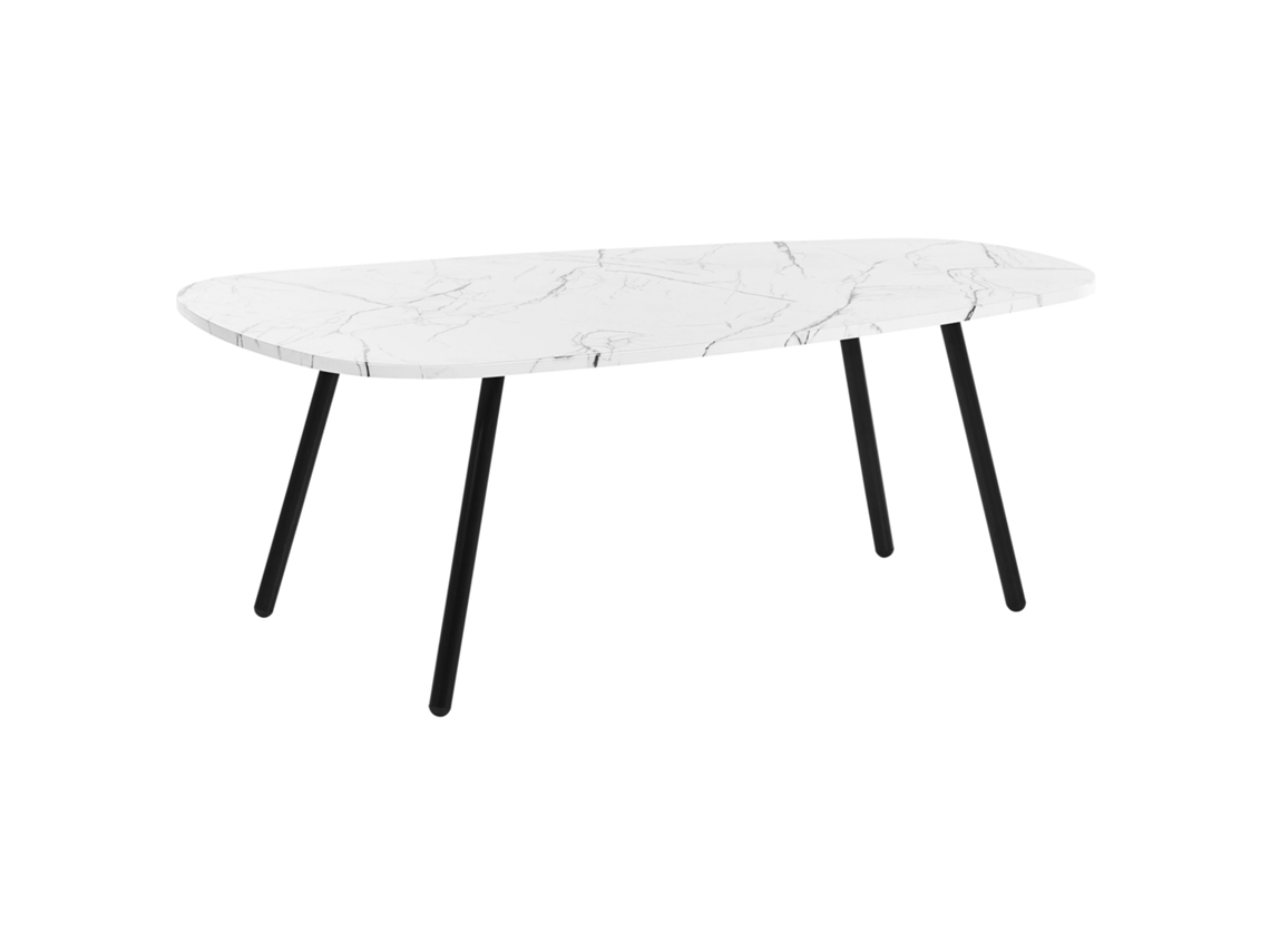 Mesa De Centro BELIANI Biddle De Mdf Mármore Branco 60x110x40