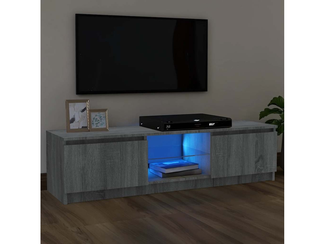 Vidaxl Móvel De Tv Com Luzes Led 120x30x36 Cm Cinzento Sonoma