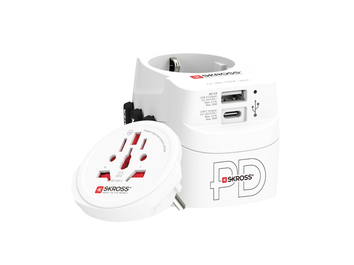 Adaptador de Viagem SKROSS Pro Light Usb World 30W PD