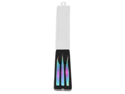 3pcs Pinças De Aço Inoxidável Para Arte De Unhas E Cílios Falsos, Ferramenta De Manicure Curva