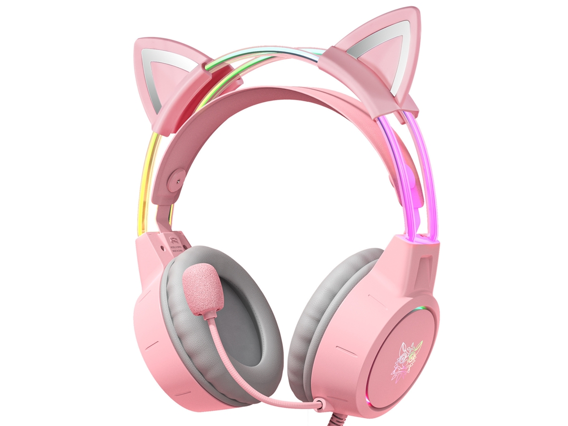 Auscultadores Bluetooth TRUMSEN X15Pro Over Ear Orelha de Gato Rosa
