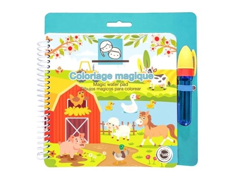 Livro De Colorir A Fazenda 16x16cm Jogo Reutilizável A Partir De 3 Anos Unissex Ctop