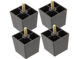 Conjunto De 4 Pés Quadrados Plástico Para Móveis, Incluindo Pés De Sofá, Resistentes E Que Servem Como Elevadores Para
