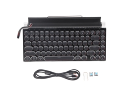 Teclado Mecânico Retrô Sem Fio (preto) Com 83 Teclas, Switches Azuis E Estrutura Metálica.