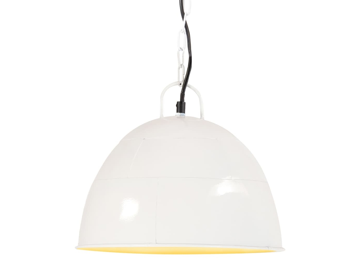 vidaXL Candeeiro suspenso vintage indust. redondo 25W 31cm E27 branco