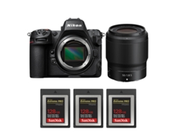 Z8 + Z 50mm F/1.8 S + 3 Sandisk 128gb Extreme Pro Cfexpress Type B Máquina Fotográfica Híbrida Full frame + Ebook Pricedirect NIKON