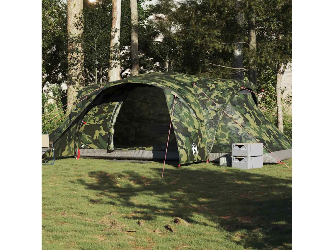 Vidaxl Tenda Familiar Cúpula Para 6 Pessoas Impermeável Camuflagem