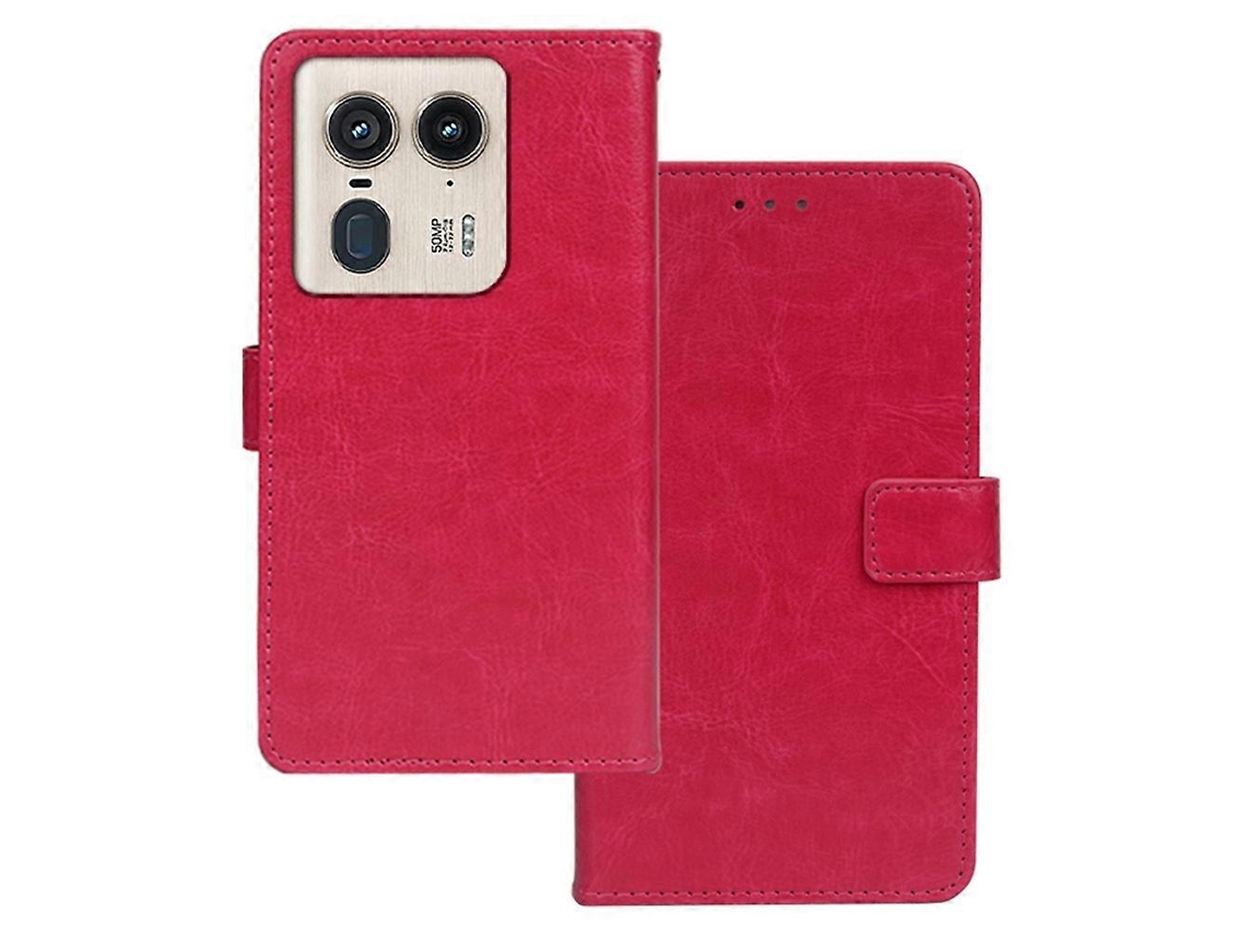 Capa Compatível Com Motorola Edge 50 Ultra 5g, Com Compartimentos Para Cartão, Em Couro Com Textura Crazy Horse, Multicolorida