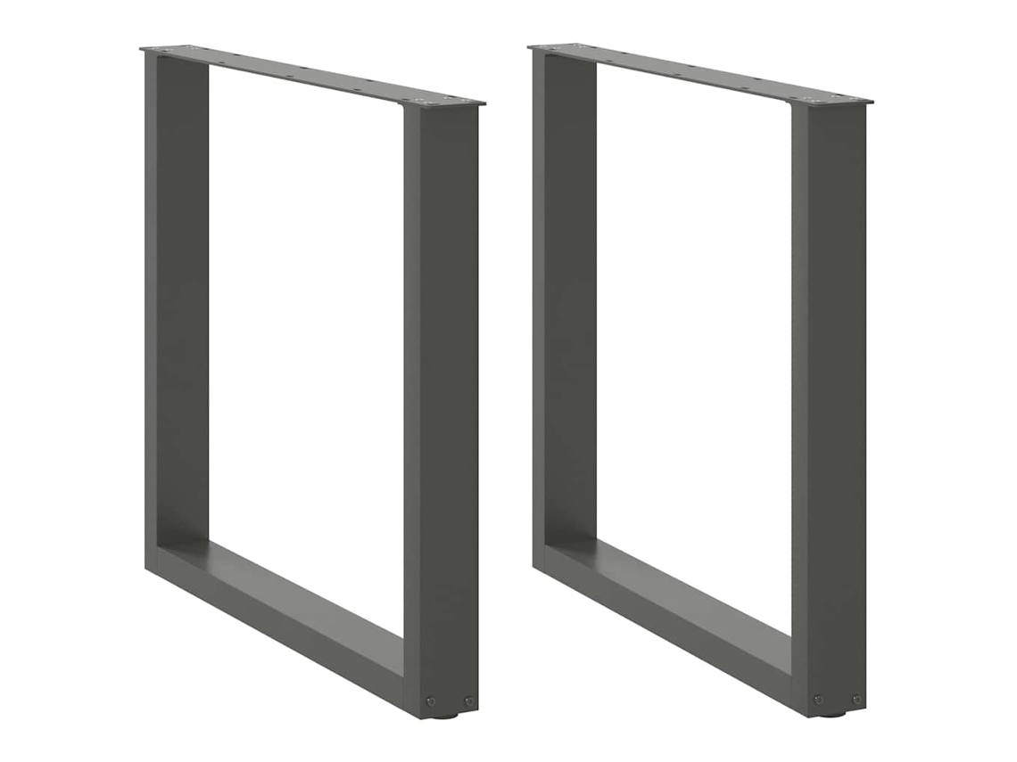Vidaxl Pés Para Mesa De Jantar Em Formato De U, 2 Peças, Antracite, 80x(72-73) Cm, Aço