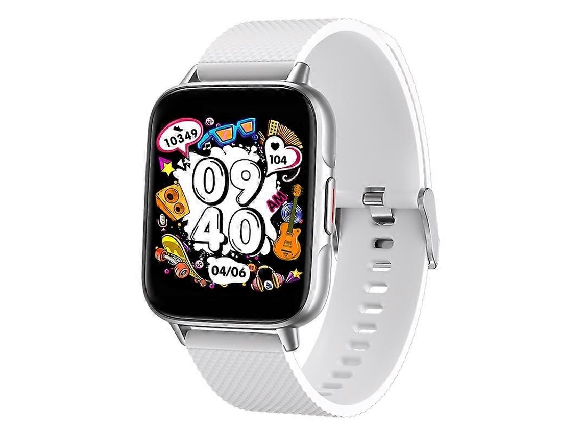 Smartwatch Fw02 com pulseira de silicone e tela quadrada de 1,7 polegadas que monitora a frequência cardíaca e o oxigênio no sangue. Ly Ebike