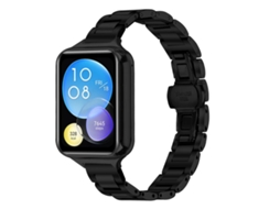 Bracelete para Redmi Watch 6 / 5 / 4 Aço Inoxidável Fino com Fecho Borboleta Preto XIAOMOYU