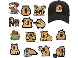 Apliques Termocolantes de Animais Capivara para Roupas, 14 Peças, Bordados Fofos Mochilas,, CHABERLU