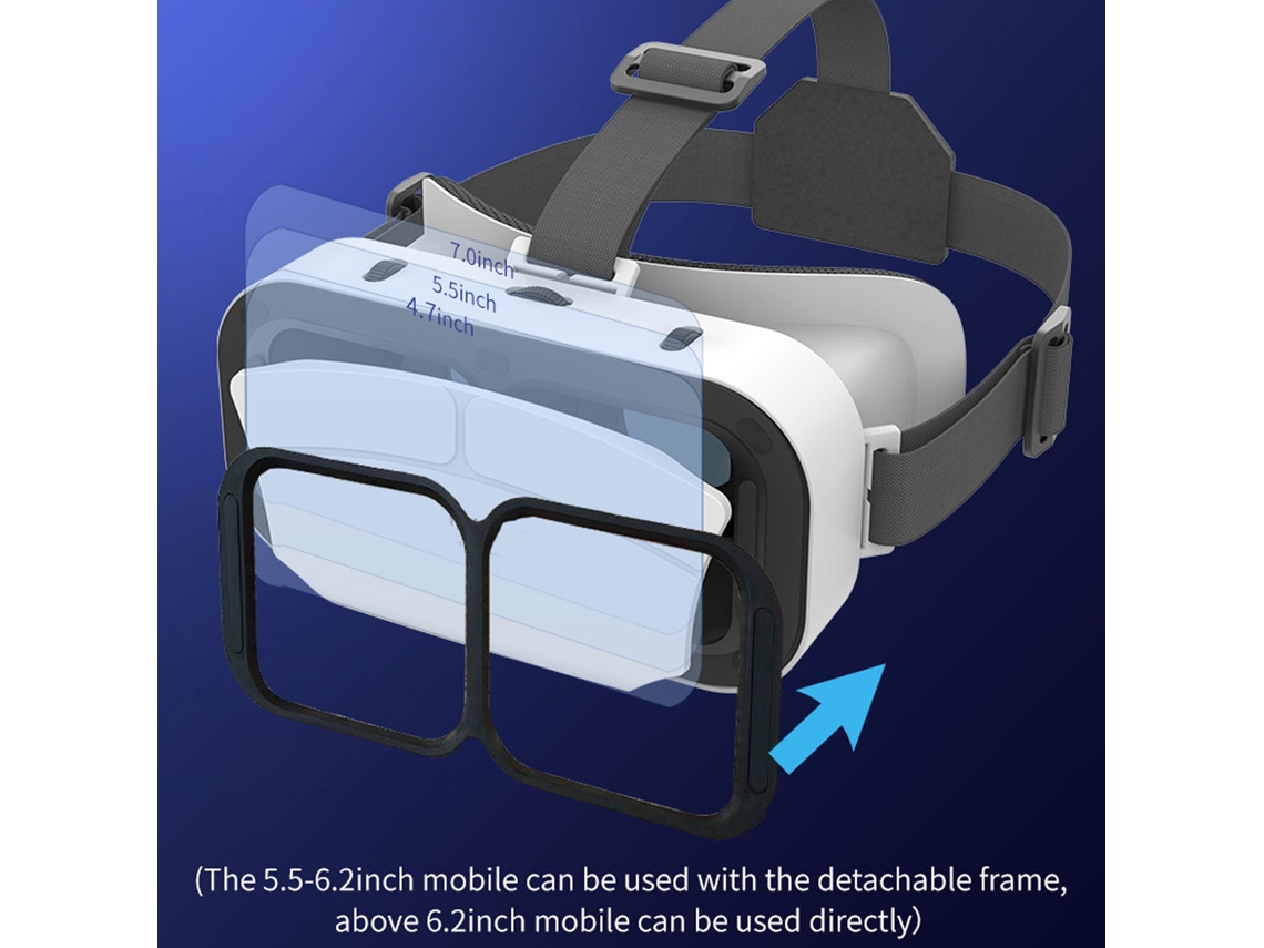Óculos Vr 3d De Realidade Virtual Para Celulares Com Tela De 4.7 A 7 Polegadas, Apoio Cabeça Confortável
