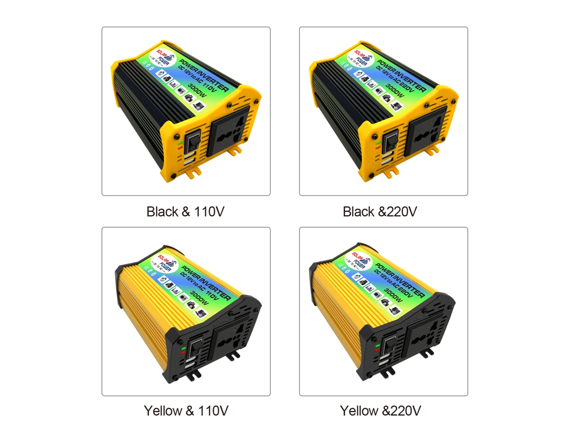 Primerox inversor de Onda Senoidal Modificada 3000w 12v para 220v Conversor Carro com Usb 2.1a