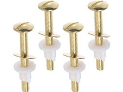 Kit De Fixação Para Assento Sanitário – 4 Parafusos De Ferro Cobreados Com Vedação De Borracha – Parafusos