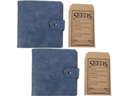 Pasta Organizadora De Pacotes Sementes Jardim Com 2 Anéis Em Pu Azul