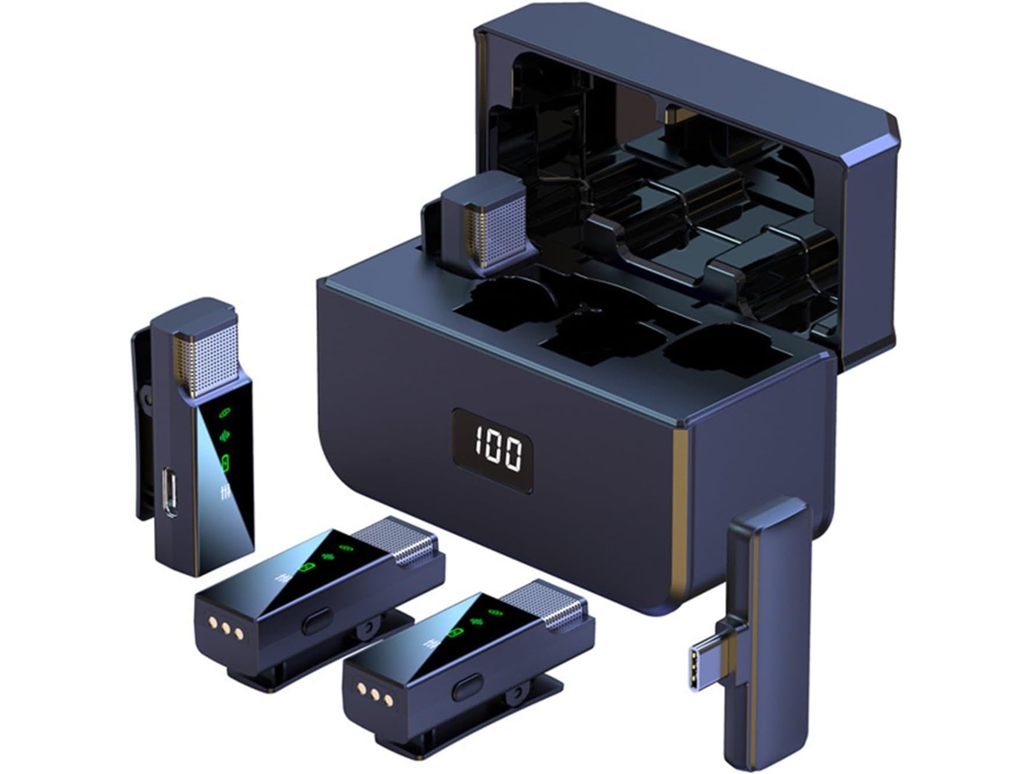 Microfone De Lapela Sem Fio Quatro Em Um Para Câmera, Computador, Microfone De Gravação Com Redução De Ruído (preto)