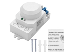 Interruptor de Luz Led com Sensor de Movimento e Sistema Rf 5, 8 Ghz, Branco BRILVIBERA