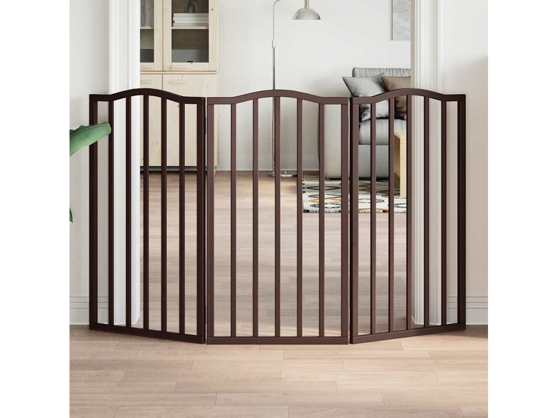 Vidaxl Portão Dobrável 3 Painéis 150 Cm Álamo Castanho