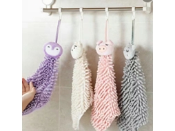 Conjunto de 4 Toalhas de Pendurar Macias e Fofas em Chenille com Estampas de Animais Divertidos e Absorventes AQUAFORGE