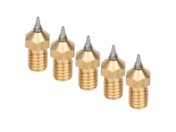 Set De 5 Bicos Para Impressora 3d De Latão Com Pontas De Aço Inoxidável Removíveis 0.4mm Acessórios