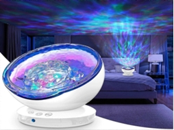 Lurelia Projetor De Estrelas Em Forma De Mar Com Controlo Remoto, Brilho Regulável, Temporizador E Rgb Para Quarto Infantil